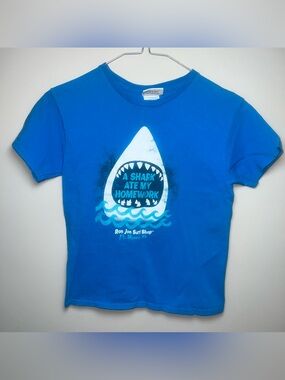 Ron Jon Surf Shop Blue 'A Shark Ate My Homework' Tee